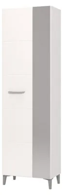 Produktbild von Dmora Kleiderschrank 2 Türen Lomazzo 58x195h cm Weiß, Kleiderstange 4 Regale