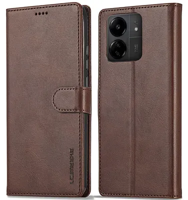 Produktbild von Hülle für Xiaomi Redmi 13C, Klapphüllen Brieftasche Leder Magnetverschluss Ständer Schutzhülle Braun