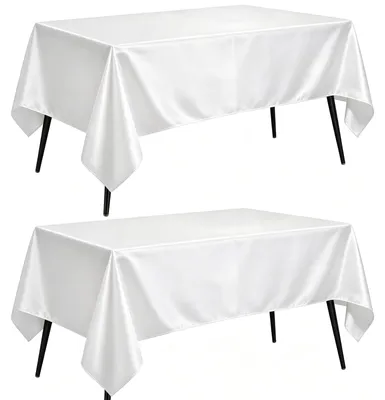 Satin-Tischdecke 2er-Set, schwarz, 145x260 cm
