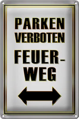Produktbild von Blechschild Spruch 20x30cm Parken verboten Feuerweg