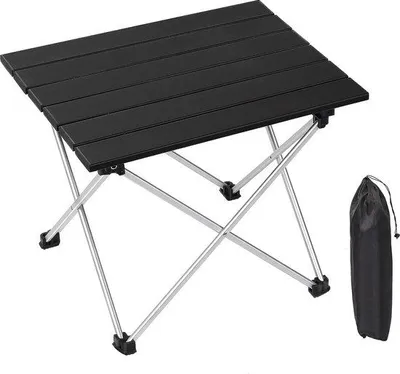 Immagine prodotto di Tavolino da campeggio in alluminio, piccolo, compatto e pieghevole, ideale per picnic, campeggio, escursioni e pesca.