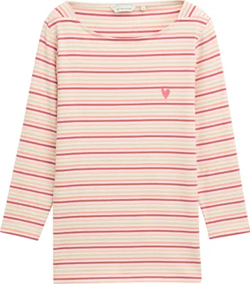 Produktbild von TOM TAILOR Langarmshirt mit Herz-Logo und Streifen Größe: S