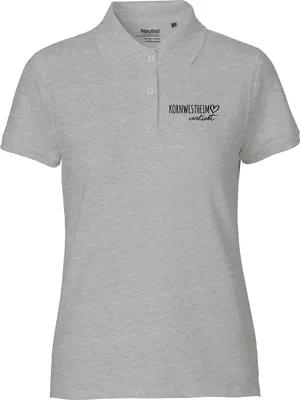 Produktbild von Huuraa Damen Polo Shirt Kornwestheim verliebt S Sport Grey Bio Baumwolle Fairtrade Poloshirt Geschenkidee