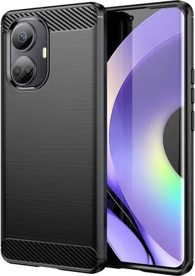Produktbild von Carbon Case Hülle kompatibel mit Realme 10 Pro flexible Silikon Carbon Hülle schwarz