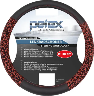 Produktbild von Lenkradbezug, Ø 38 cm, TPE-Ring, Design 1104, rot von PETEX