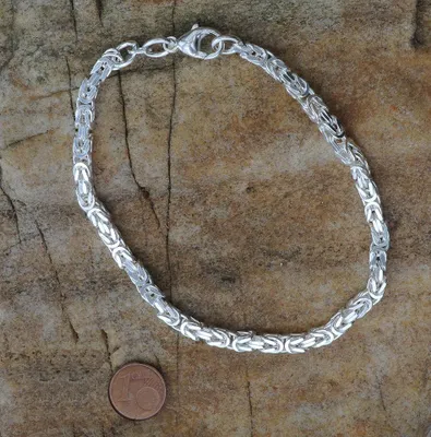 Produktbild von Silberkette Königskette Länge 19cm - Breite 4,3mm - 925 Silber