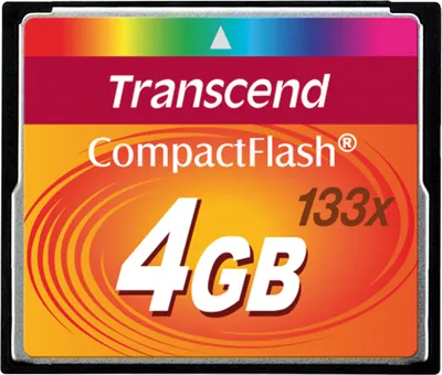 Produktbild von Transcend TS4GCF133, 4 GB, Kompaktflash, MLC, 50 MB/s, 20 MB/s, Schwarz