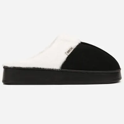 Produktbild von Damen Hausschuhe Slip On Pantoffeln Plüsch Isoliert Slippers Knowi Schwarz Gr.38/39