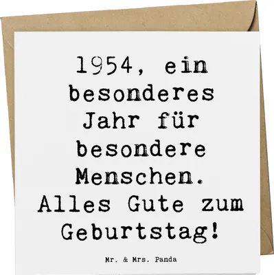Produktbild von Mr. & Mrs. Panda Grußkarte Spruch 1954 Geburtstag - Weiß - Geschenk, Personalisiert, Alter, Alles Gute zum, faltkarte, Happy Birthday, Klappkarte, besonderes Jahr