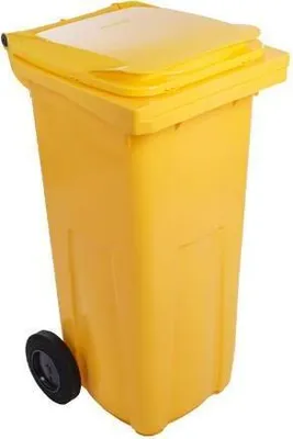 Obrázek produktu pro Plastový odpadkový koš, 240 l, žlutý