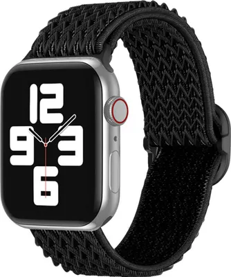 Produktbild von imoshion Elastisches Nylonarmband für das Watch Series 1 t/m 9 / SE (38/40/41 mm) | Series 10 / 11 (42 mm) - Schwarz