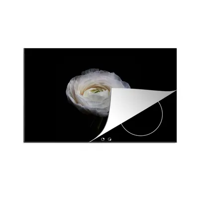 Obrázok produktu pre KitchenYeah® Kryt varnej dosky kvet - čierno - biely, 89x51cm, kuchynská dekorácia, keramický kryt varnej dosky, krycia doska na varnú dosku