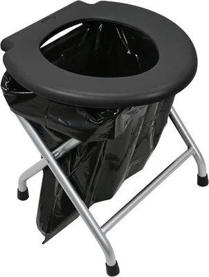 Image de Toilettes pliantes avec structure métallique noir et argenté