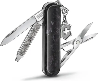 Produktbild von Schweizer Taschenmesser Klein 7 Funktionen Classic SD Brilliant, 58 mm, Carbon