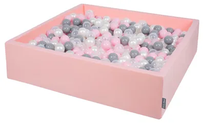 Produktbild von KiddyMoon Bällebad 120x30cm 600 Bälle ∅7cm Quadrat Bällepool Mit Bunten Bällen Für Babys Und Kinder