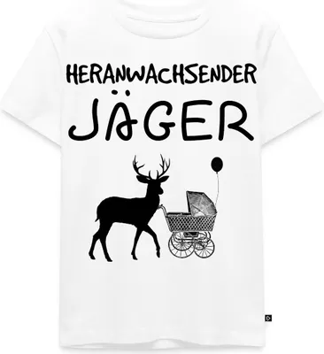 Produktbild von Spreadshirt Heranwachsender Jäger Nachwuchs Kinder Premium T-Shirt, 110/116 (4 Jahre), Weiß