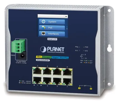 Obrázek produktu pro PLANET WGS-5225-8T2SV, Řízený, L2+, Gigabit Ethernet (10/100/1000), Plně duplexní režim, Montovatelné na zeď