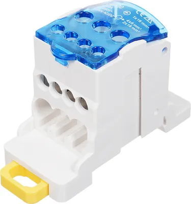 Produktbild von 1 Packung 6 Positionen Schraubklemmleisten mit Abdeckung Abzweigdose Abzweigdose Hutschienenklemmenleiste Kabelkasten Schrankkabelverteiler UKK80A