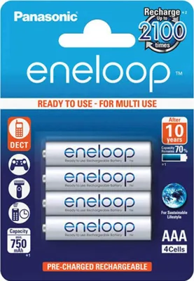 Produktbild von Panasonic eneloop Akku AAA - 4er-Blister (BK-4MCCE/4BE)