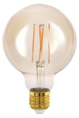 Image de Eglo LED Filament ampoule Globe G95 4W = 31W E27 or 350lm extra blanc chaud 2200K