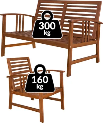 Produktbild von CASARIA® Gartenmöbel Set Atlas Holz FSC®-zertifiziert wetterfest 300kg Belastbarkeit Tisch Sessel Auflagen Garten Terrasse Möbelset Akazie Anthrazit