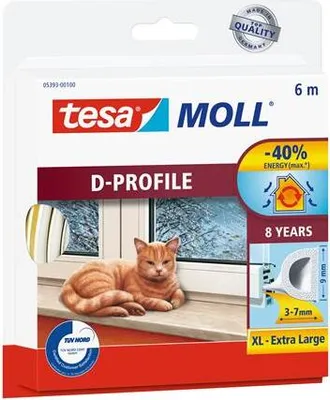 Image de TESA Joint en caoutchouc "tesamoll D profile 5393", blanc, 9 mm x 6 m