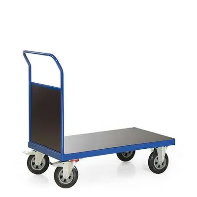 Produktbild von Bako Logistiksysteme Plattformwagen F600 mit 1 Holz- Stirnwand ohne Bordkante 1200x800mm