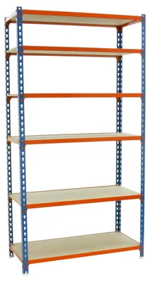 Produktbild von Simonrack Schwerlastregal MADERCLICK 6 8435104955529 orange, blau, braun 90,0 x 50,0 x 250,0 cm