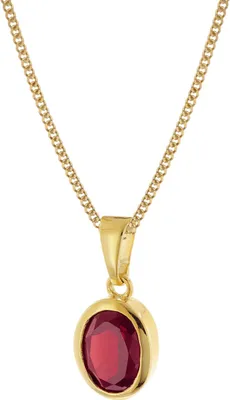 trendor 68402 Granat-Anhänger Gold 333/8K mit vergoldeter Silberkette 1