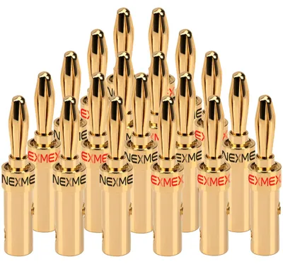 Produktbild von NEXMEX Bananenstecker 4mm schraubbar 20x Stecker vergoldet für Lautsprecherkabel