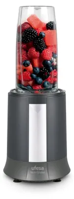 Obrázok produktu pre Blender UFESA Nutrishake 1200 W, 2 športové nádoby, čepele z nerezovej ocele, čierna/srst