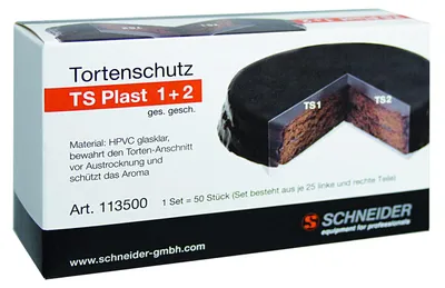 Produktbild von Tortenschutz TS Plast 1+2 glasklar – Schutz vor Austrocknung und Aromaverlust