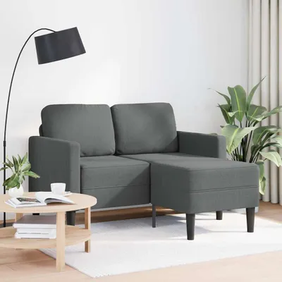 Obrázok produktu pre vidaXL 2-miestna pohovka s lehátkom v tvare L tmavosivá 125 cm látka