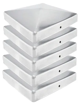 Obrázek produktu pro Prémiové krytky na sloupy z oceli, určené pro dřevěné sloupy o rozměrech 151 x 151 mm, 5 kusů
