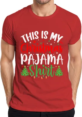 Obrázek produktu pro Tohle je moje vánoční pyžamo Pyžamo - Vánoce Xmas Christmas Pánské tričko, červené, M