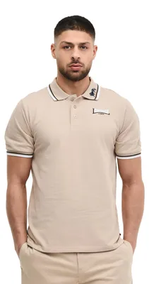 Immagine prodotto di Polo da uomo vestibilità slim LION Sabbia/Nero/Bianco XXL Lonsdale