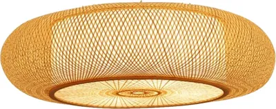 Immagine prodotto di Lampada a sospensione, Design in legno e bambù, Compatibile con i LED, Lampada a sospensione da 50 cm, Senza lampadina