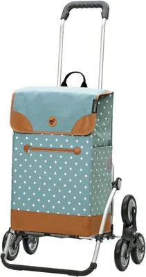 Produktbild von Andersen SHOPPER MANUFAKTUR Einkaufstrolley Treppensteiger Royal Shopper Aiko 47L Blue hellblau mehrfarbig 115cm