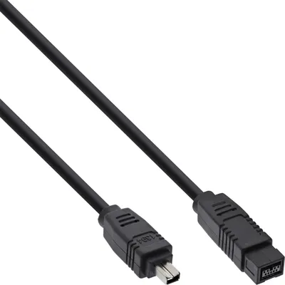 Immagine prodotto di InLine® 34901 Cavo FireWire, IEEE1394 da 4 pin maschio a 9 pin maschio, nero, 1 m