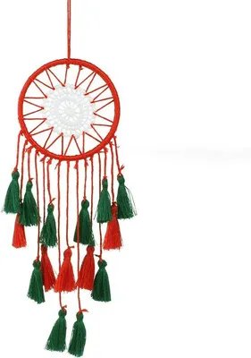 Immagine prodotto di Piccolo cestino sospeso per campanelli eolici intrecciato a mano, cestino decorativo, idea regalo artigianale