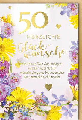 Produktbild von 50. Geburtstag - Glückwunschkarte im Format 11,5 x 17 cm mit