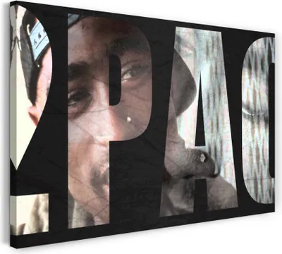 Produktbild von Leinwandbild (60x40cm): Tupac 2Pac Shakur, echter Holz-Keilrahmen inkl. Aufhänger, handgefertigt in Deutschland