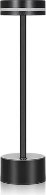 Produktbild von LED-Tischlampe ohne Kabel, Nachttischlampe aus Metall, Touch-Steuerung, stufenlos dimmbar, 3 Lichtfarben, 4000 mAh, wiederaufladbare Schreibtischlampe, Nachtlicht fuer Schlafzimmer, Esszimmer, Bar, Restaurant, CafšŠ