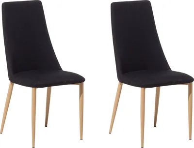Produktbild von BELIANI Esszimmerstuhl 2er Stuhl Schwarz Polsterbezug Klassisch/Elegant
