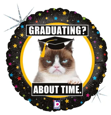 Produktbild von Geburtstag Gradution Holo Grumpy Cat Folienballon 46 cm