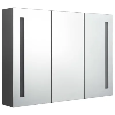 Produktbild von vidaXL LED-Spiegelschrank fürs Bad 89x14x62 cm Grau
