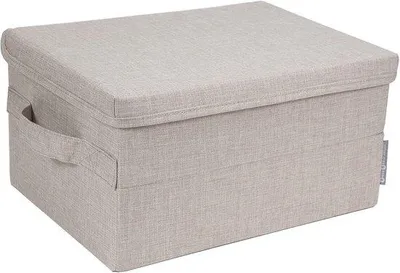 Produktbild von Famanu Aufbewahrungsbox mit Deckel und Griff - beige, 35 x 26 x 19 cm