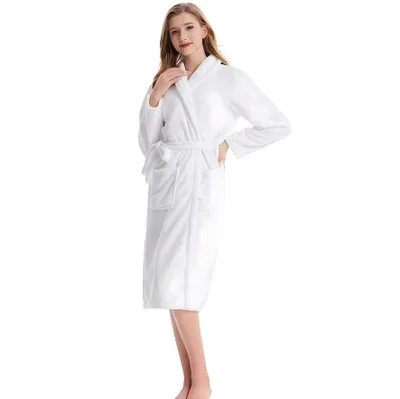 Immagine prodotto di Classico, comodo, caldo, con cintura, morbido, bianco – Accappatoio da donna