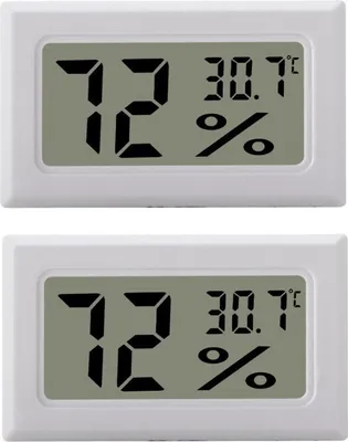 Image de INF Mini Hygromètre LCD / Thermomètre Blanc Paquet de 2