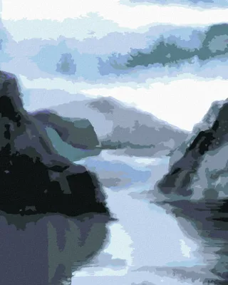 Immagine prodotto di Zuty - Dipingere con i numeri - PAESAGGIO IN NORVEGIA, 40x50 cm, tela tesa su telaio